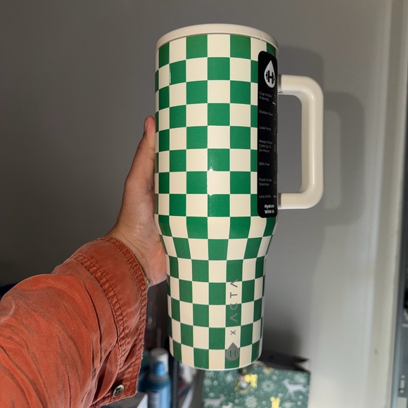 Hydrojug x ACTA green checkered tumbler 40oz